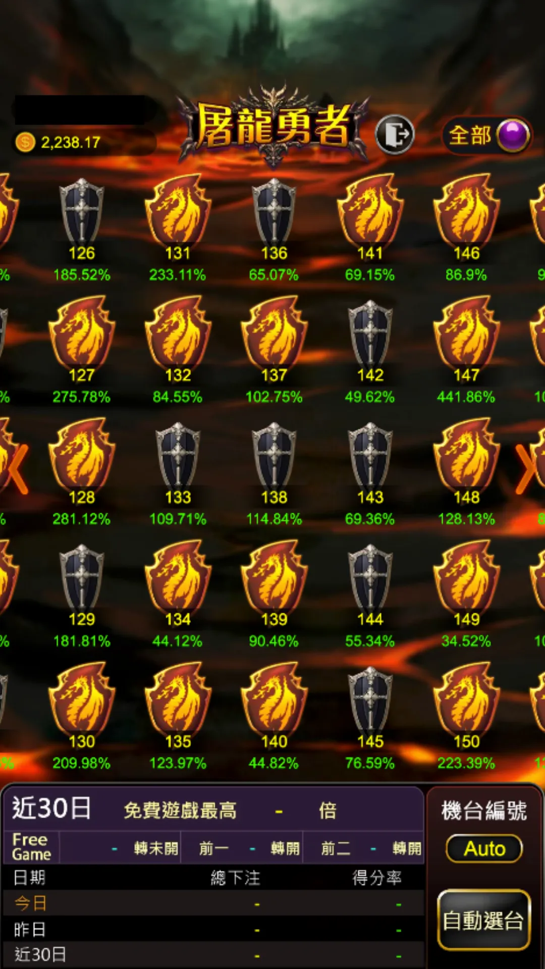 屠龍勇者:RG電子老虎機評價 13 屠龍勇者老虎機 自由選台畫面